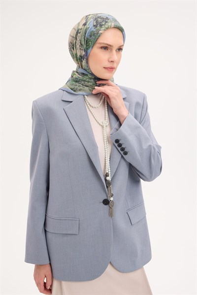 Tencel Monare Eşarp Şal Desen Pastel Yeşil 90x90
