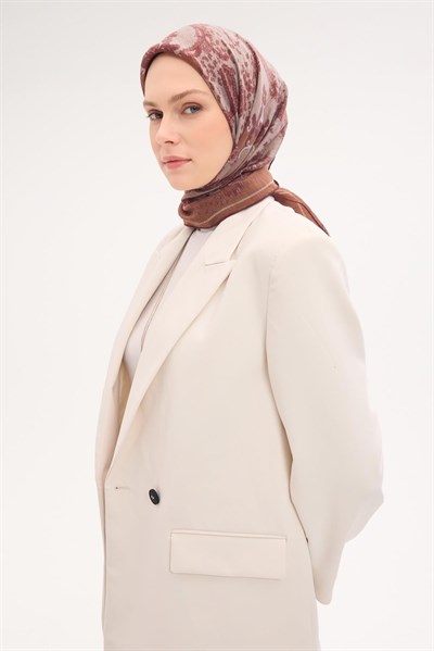Tencel Monare Eşarp Şal Desen Tarçın 90x90