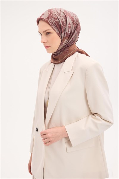 Tencel Monare Eşarp Şal Desen Tarçın 90x90