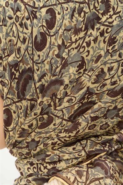 Tencel Monare Eşarp Saray Baharı Desen Butter Yellow 90X90