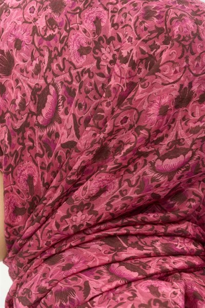 Tencel Monare Eşarp Saray Baharı Desen Pembe 90X90