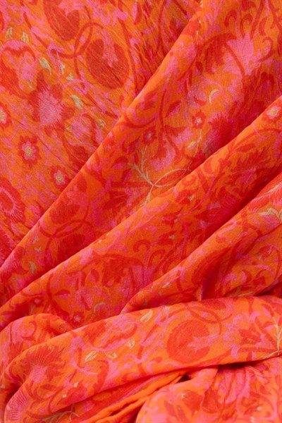 Tencel Monare Eşarp Saray Baharı Desen Somon Pembe 90X90