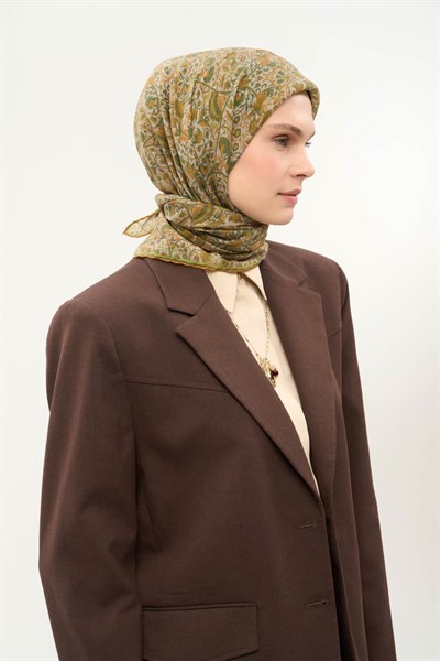 Tencel Monare Eşarp Saray Baharı Desen Taş 90X90
