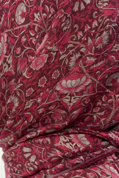 Tencel Monare Eşarp Saray Baharı Desen Vişne Çürüğü 90X90