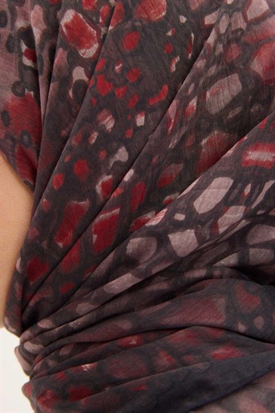 Tencel Monare Eşarp Taş Desen Antrasit 90x90