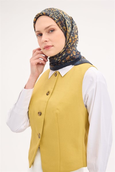 Tencel Monare Eşarp Taş Desen Lacivert 90x90
