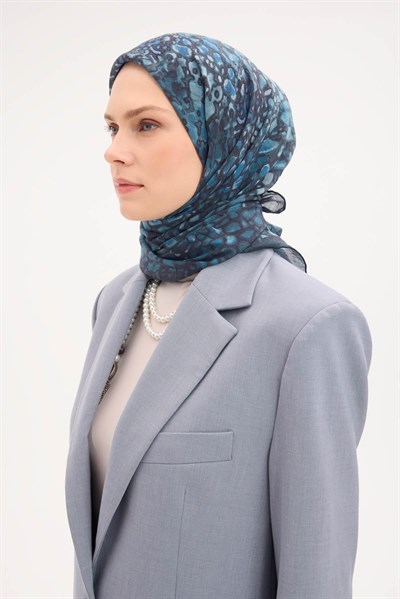 Tencel Monare Eşarp Taş Desen Petrol Yeşili 90x90