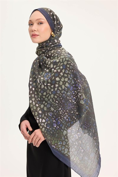 Tencel Monare Lacivert Taş Desen 75x195
