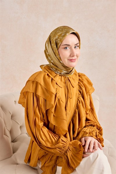 Twill İpek Bloom Eşarp Sarı  90x90