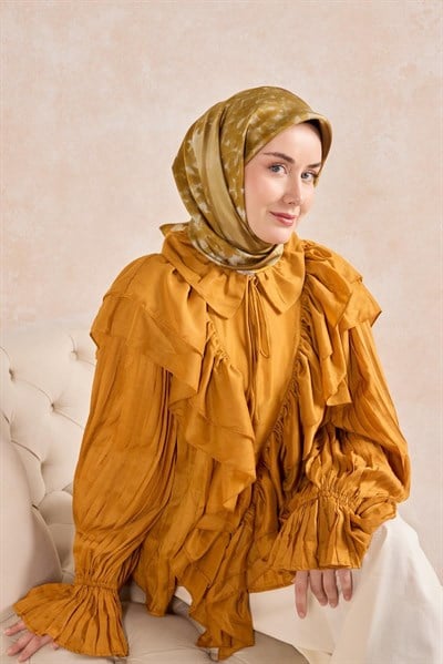 Twill İpek Bloom Eşarp Sarı  90x90