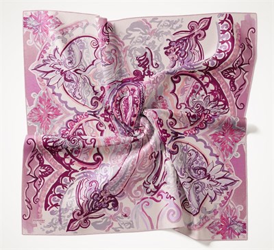 Twill İpek Eşarp Art Desen Eflatun 90x90