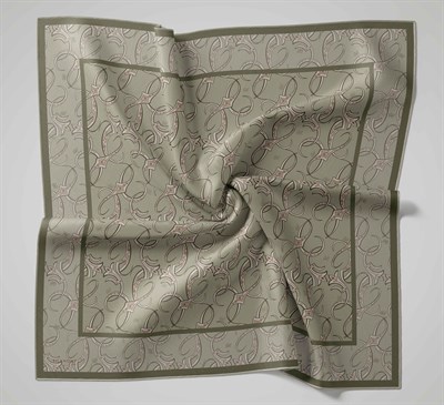 Twill İpek Eşarp Barok Pastel Yeşil 90x90