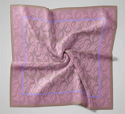 Twill İpek Eşarp Barok Pembe 90x90