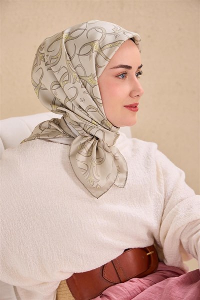 Twill İpek Eşarp Barok Taş 90x90