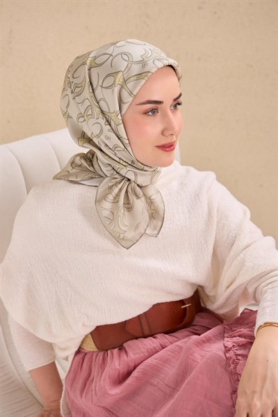 Twill İpek Eşarp Barok Taş 90x90