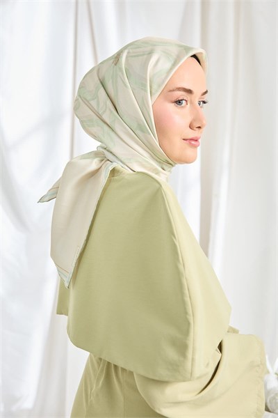 Twill İpek Eşarp Bloom Ekru
