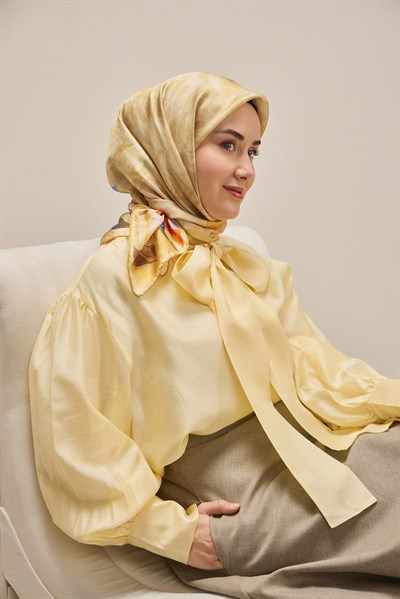 Twill İpek Eşarp Evreka Butter Yellow 90x90