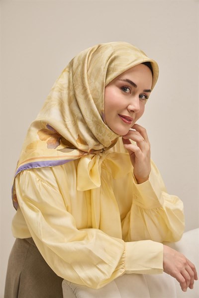 Twill İpek Eşarp Evreka Fildişi 90x90