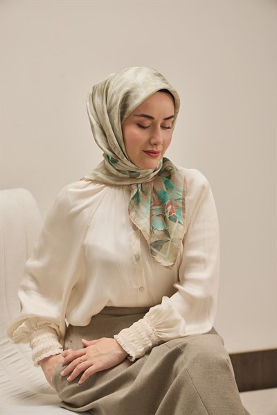 Twill İpek Eşarp Evreka Küf Yeşili 90x90