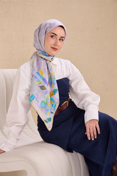 Twill İpek Eşarp Evreka Lila 90x90