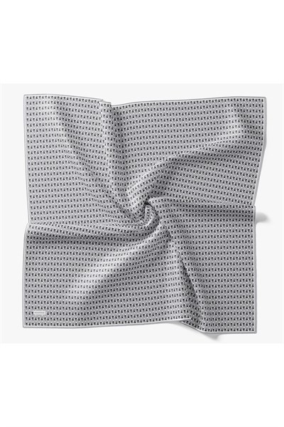 Twill İpek Eşarp Geometric Pattern Siyah
