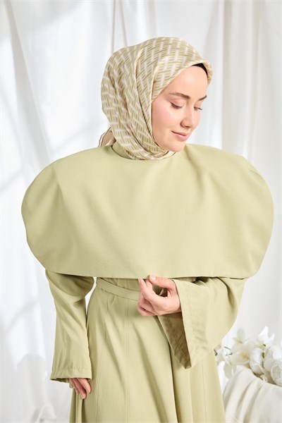 Twill İpek Eşarp Geometrik Pudra