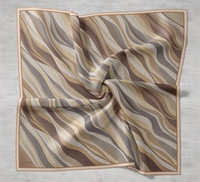Twill İpek Eşarp Kıvrımlı Şerit Butter Yellow 90x90