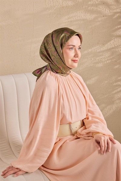 Twill İpek Eşarp Line Haki