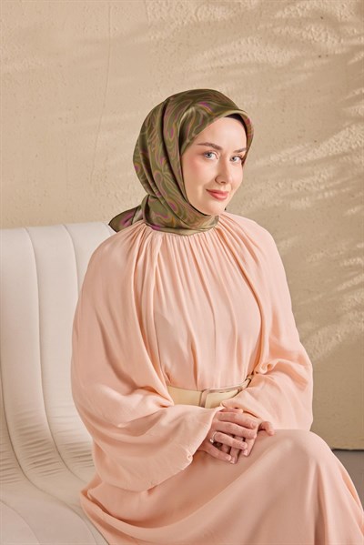 Twill İpek Eşarp Line Haki