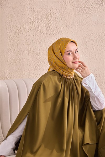 Twill İpek Eşarp Line Sarı