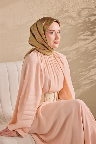 Twill İpek Eşarp Line Su Yeşili