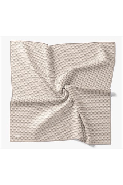 Twill İpek Eşarp Micro Kare Kahverengi