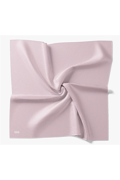 Twill İpek Eşarp Micro Kare Koyu Pembe