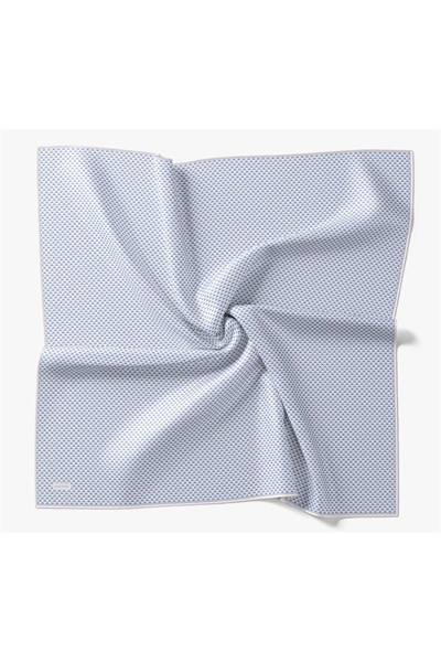 Twill İpek Eşarp Micro Kare Mavi