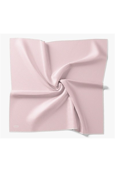 Twill İpek Eşarp Micro Kare Pembe