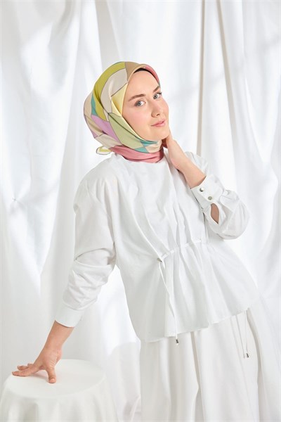 Twill İpek Eşarp Mid-Century Yeşll