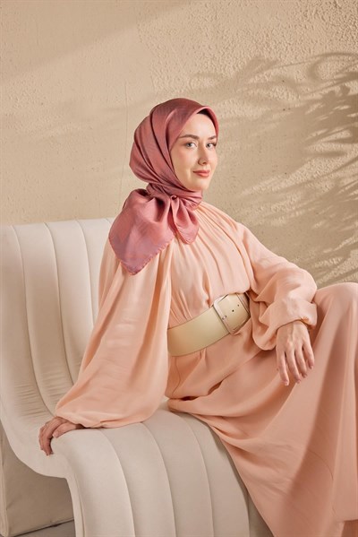 Twill İpek Eşarp Minimal Desen Eflatun 90x90