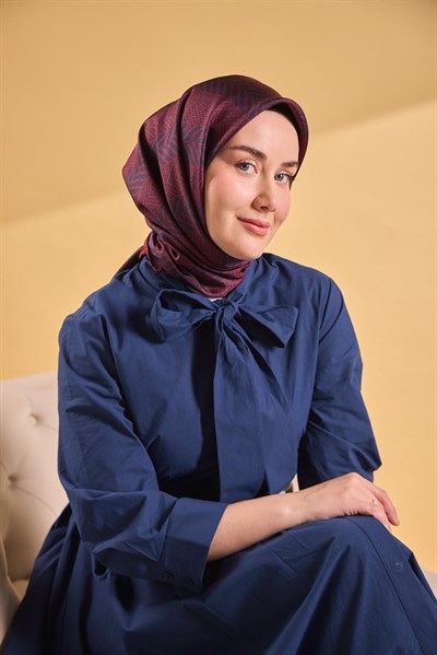 Twill İpek Eşarp Minimal Desen Siyah 90x90