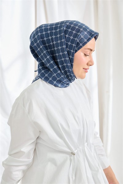 Twill İpek Eşarp Monogram Açık Gri