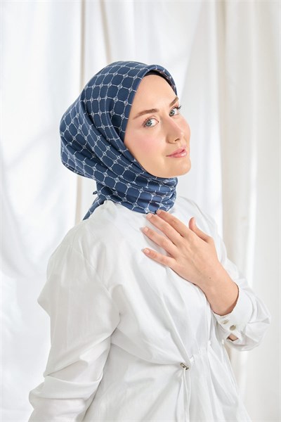 Twill İpek Eşarp Monogram Açık Gri