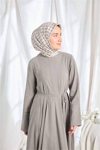 Twill İpek Eşarp Monogram Kahverengi