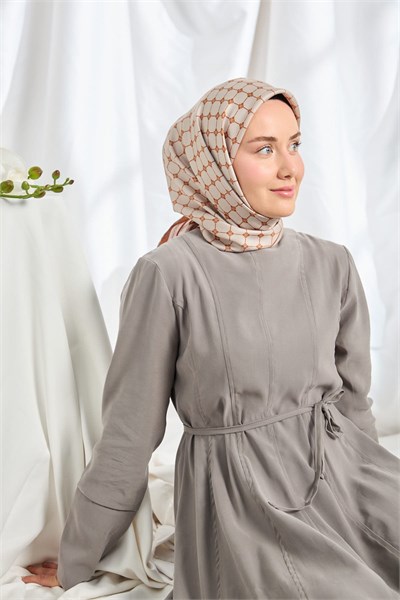 Twill İpek Eşarp Monogram Taş