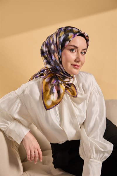 Twill İpek Eşarp Noiré Altın Sarısı 90x90