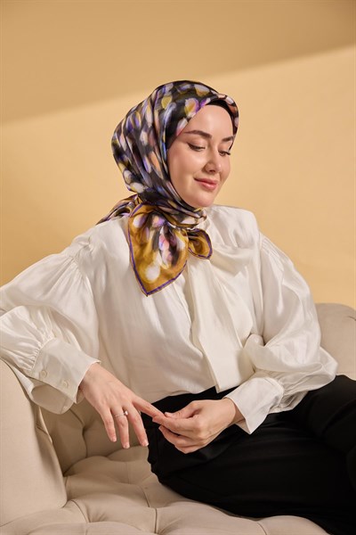 Twill İpek Eşarp Noiré Altın Sarısı 90x90
