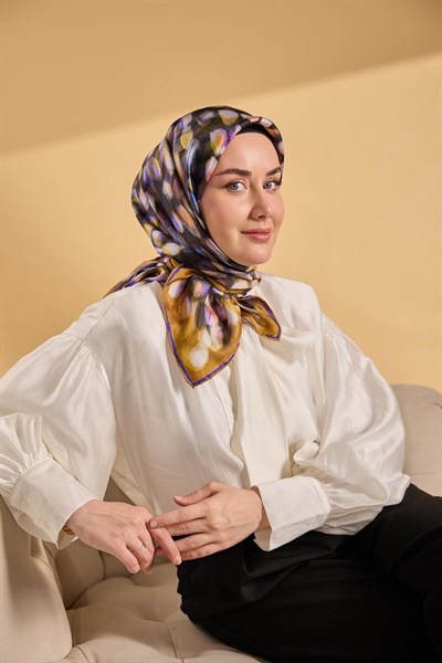 Twill İpek Eşarp Noiré Altın Sarısı 90x90