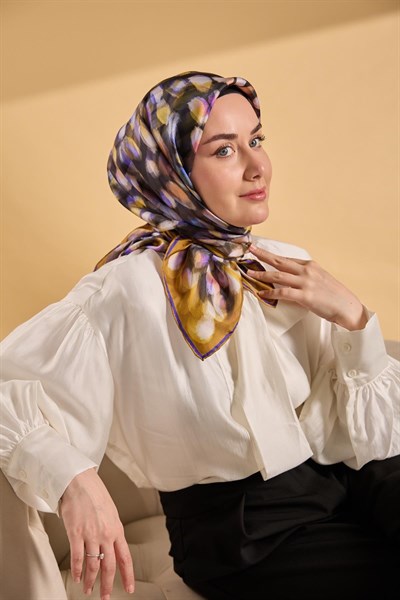 Twill İpek Eşarp Noiré Altın Sarısı 90x90