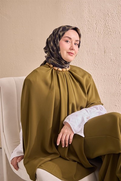Twill İpek Eşarp Noiré Asker Yeşili 90x90