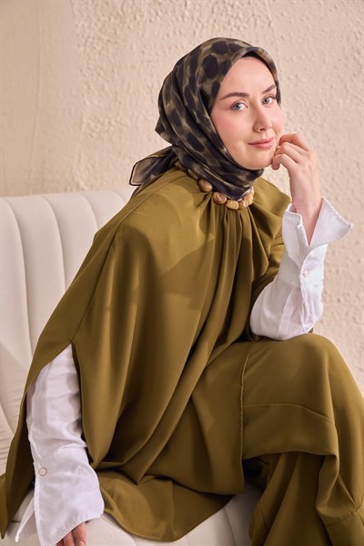 Twill İpek Eşarp Noiré Asker Yeşili 90x90