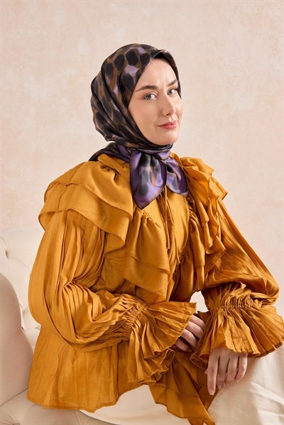 Twill İpek Eşarp Noiré Mor 90x90