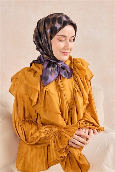 Twill İpek Eşarp Noiré Mor 90x90